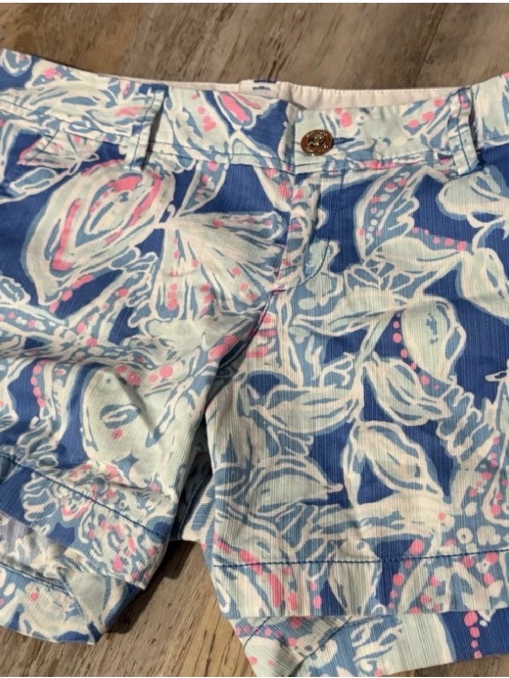 Lilly Pulitzer Blue, White & Pink Floral Callahan Shorts
